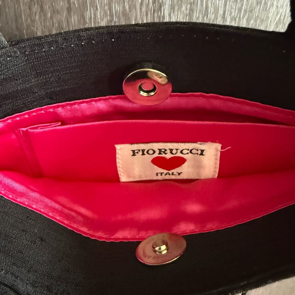 Vintage Fiorucci Black Floral Embroidered Handbag - Picture 7 of 7